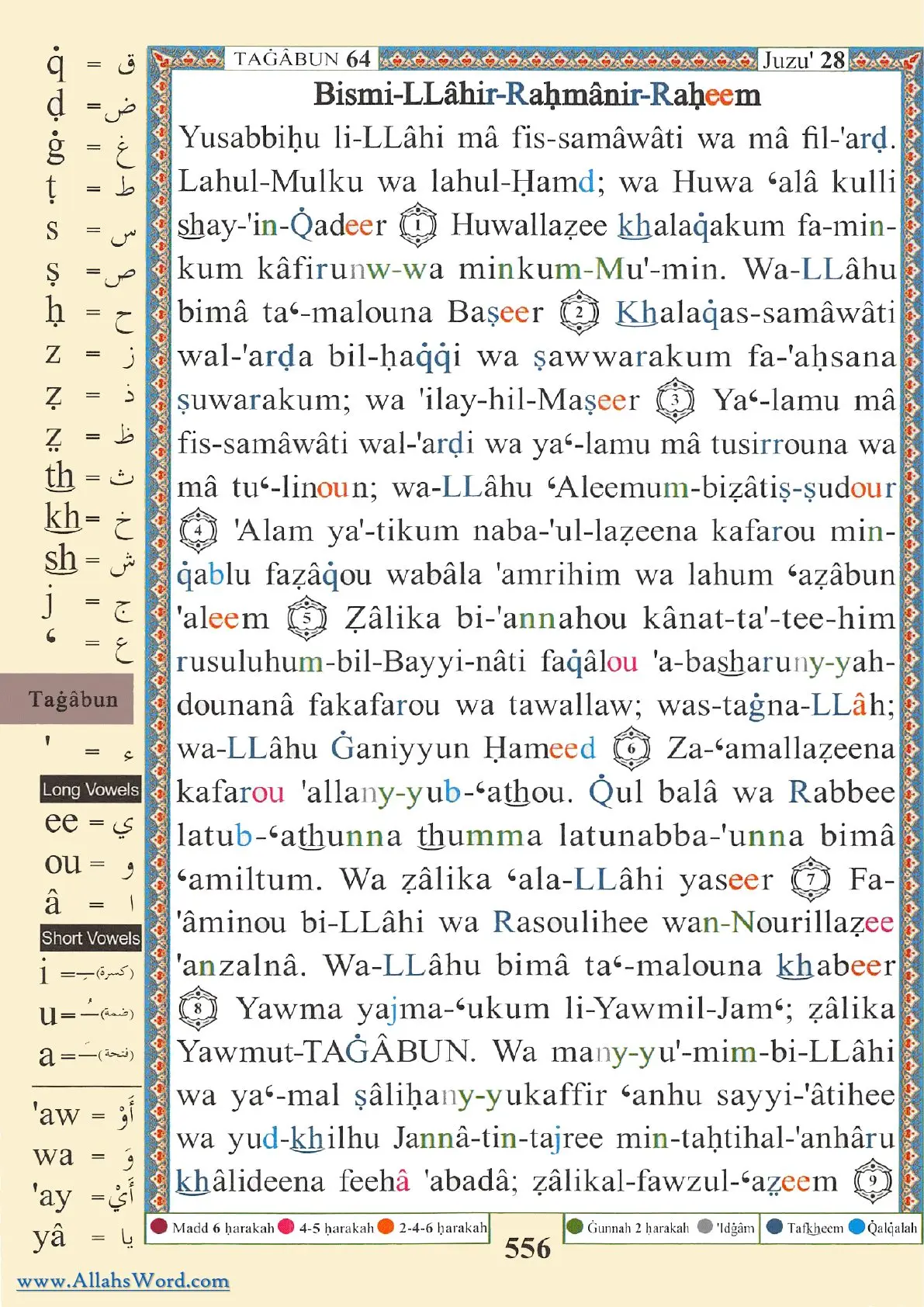 Surah At-Taghabun Reader, page 1115